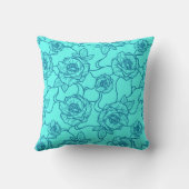 ウィスパーのバラエレガント、ラインアートフローラルパターン クッション (裏面)