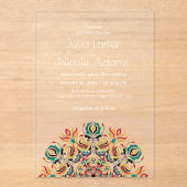 ウィスパーズレイクスワンロータスフラワーズマンダラ結婚ーズ アクリル招待状 (正面)