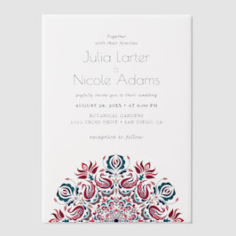 ウィスパーズレイクスワンロータスフラワーズマンダラ結婚ーズ ベラム紙招待状