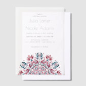 ウィスパーズレイクスワンロータスフラワーズマンダラ結婚ーズ ベラム紙招待状 (オフセット)