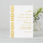 ウィスパーズレイクスワンロータスフラワーズマンダラ結婚ーズ 箔招待状 (立ち正面)