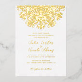 ウィスパーズレイクスワンロータスフラワーズマンダラ結婚ーズ 箔招待状 (正面)