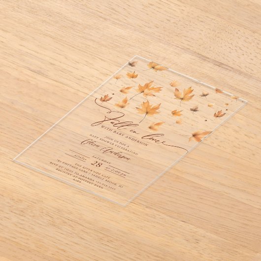 ウィスパーズ秋ベビーシャワー招待状 アクリル招待状 (レイダウン)