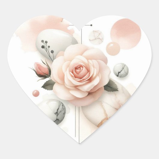 ウィスパーバラ – 夢のような水の色のエレガンス ハートシール (正面)