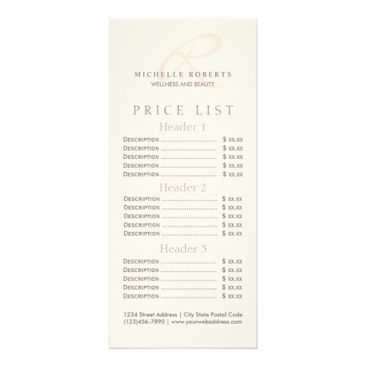 ウィスパーピンクエレガントミニマルMonogramロゴ ラックカード (正面)