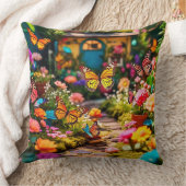 ウィスパー疑問に思ズ – バカラフルバタフライガーデン クッション (ブランケット)
