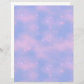 ウィスピーなピンクの雲と星のスクラップブック紙 (正面/裏面)
