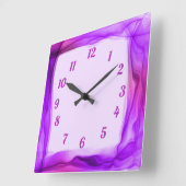 ウィスピースタイリッシュパープルシフォン スクエア壁時計 (傾斜)