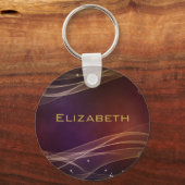 ウィスピーファンシー金ゴールドアクセント付きマルーンの背景 キーホルダー (正面)