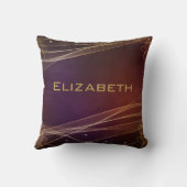 ウィスピーファンシー金ゴールドアクセント付きマルーンの背景 クッション (裏面)