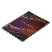 ウィスピーファンシー金ゴールドアクセント付きマルーンの背景 ノートブック (左側)