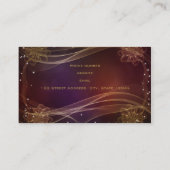 ウィスピーファンシー金ゴールドアクセント付きマルーンの背景 名刺 (裏面)