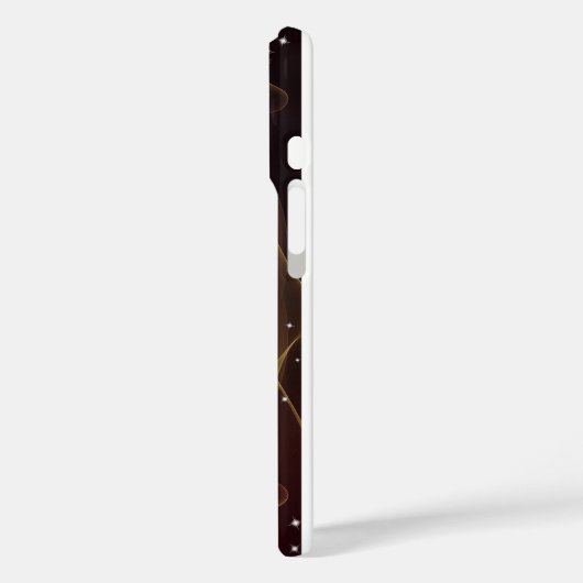 ウィスピーファンシー金ゴールドアクセント付きマルーンの背景 Case-Mate iPhoneケース (裏面 / 左)