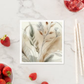 ウィスピーモダングリーンロ結婚タニカル スタンダードカクテルナプキン (インサイチュ)