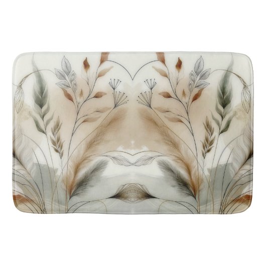 ウィスピーモダングリーンロ結婚タニカル バスマット (正面)