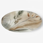 ウィスピーモダングリーンロ結婚タニカル ペーパープレート (アングル)