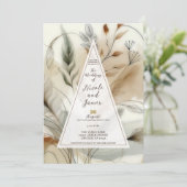 ウィスピーモダングリーンロ結婚タニカル 招待状 (スタンド正面)