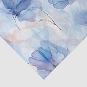 ウィスピー半透明ブルーフローラデコペ紙 薄葉紙 (詳細)