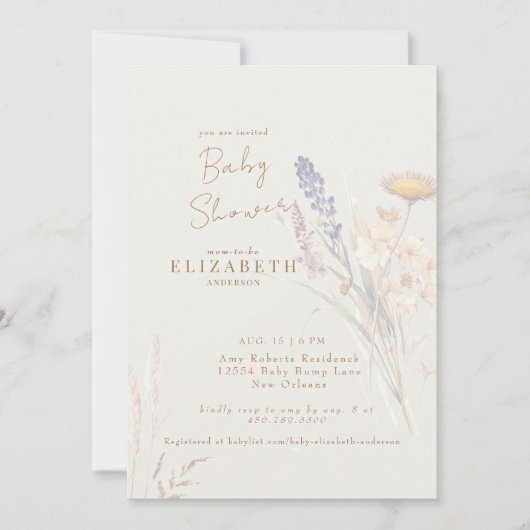 ウィスピー植物性フローラクリーム赤ちゃんシャワー 招待状 (正面)