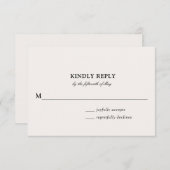 ウィスピー開花と葉 |の結婚応答カード 招待状 (正面/裏面)