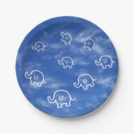 ウィスピー雲ゾウ紙プレート ペーパープレート (正面)