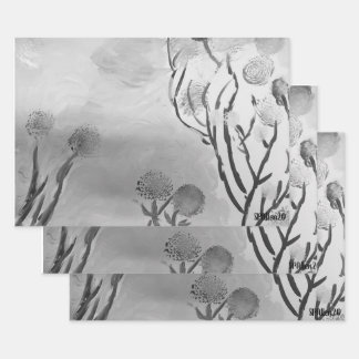 ウィスピー黒白 ラッピングペーパーシート