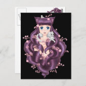ウィスピー・パープル毛猫アニメガール ポストカード (正面/裏面)