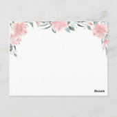 ウィスピー・ピンク・ウォーター・カラー・フローラ結婚・詳細 ポストカード (裏面)