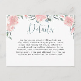 ウィスピー・ピンク・ウォーター・カラー・フローラ結婚・詳細 ポストカード