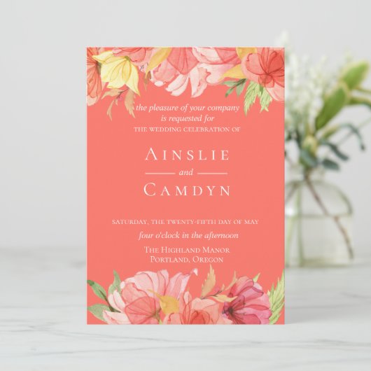 ウィスピ絵を描ーフローラ結婚式招待状 招待状 (スタンド正面)