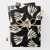 ウィスピ葉ーシッコンテンポラリーク・クリーム・パターン ラッピングペーパーシート (インサイチュ)