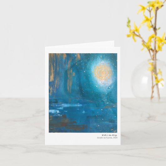 ウィスプ折り畳みノートカードに参加します カード (黄色い花)