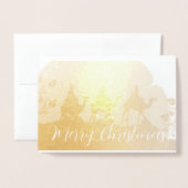 ウィスメンラグジュース金ゴールドクリスマスフォイルカード 箔カード (封筒付き正面)