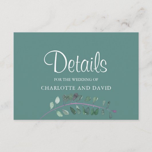 ウィスモダンテリア結婚ワテカラー詳細 エンクロージャーカード (正面)