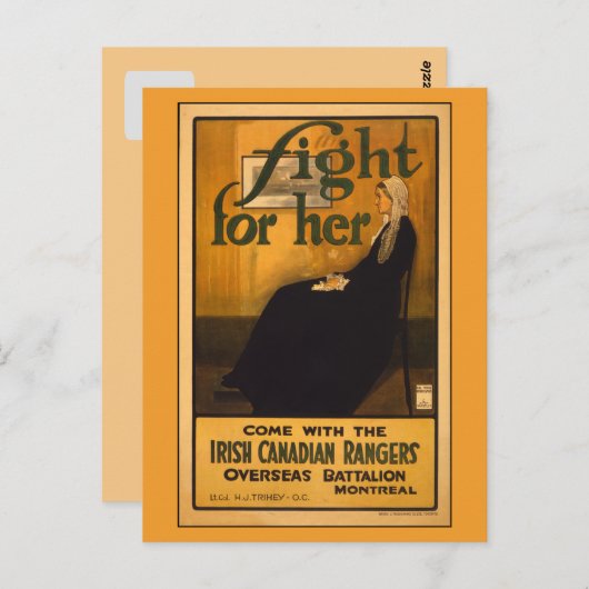 ウィスラーの母親の後のアイルランドのカナダのレンジャーズ ポストカード (正面/裏面)