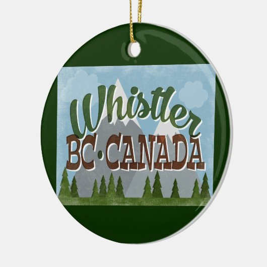 ウィスラーカナダおもしろいレトロスノーウィースマウンテン セラミックオーナメント (左)