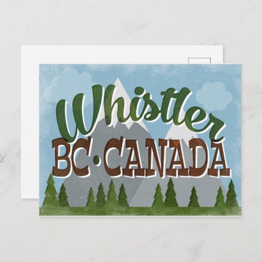 ウィスラーカナダおもしろいレトロスノーウィースマウンテン ポストカード (正面/裏面)