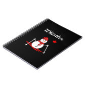 ウィスラーカナダスキー雪だるまとレッドメープルリーフ ノートブック (左側)