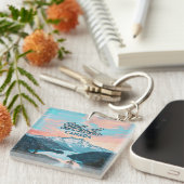 ウィスラーカナダブリティッシュコロンビアスキーリゾートレトロ キーホルダー (正面右)