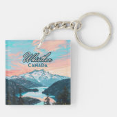 ウィスラーカナダブリティッシュコロンビアスキーリゾートレトロ キーホルダー (裏面)