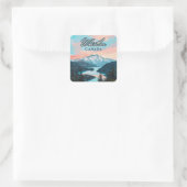 ウィスラーカナダブリティッシュコロンビアスキーリゾートレトロ スクエアシール (バッグ)