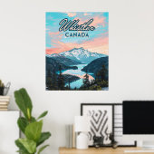 ウィスラーカナダブリティッシュコロンビアスキーリゾートレトロ ポスター (ホームオフィス)