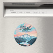 ウィスラーカナダブリティッシュコロンビアスキーリゾートレトロ マグネット (インサイチュ (食洗機))