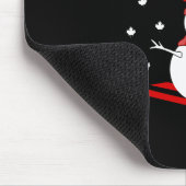 ウィスラーカナダ雪だるまとメープルリーフ雪色 マウスパッド (コーナー)