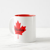 ウィスラーカナダ1975赤メープルリーフカラー ツートーンマグカップ (正面左)