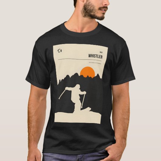ウィスラースキーバンクーバー旅行ポスタミニマルー Tシャツ (正面)