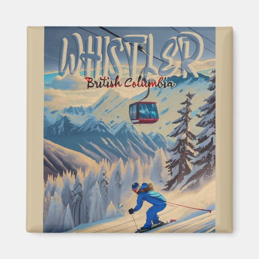 ウィスラーバンクーバーブリティッシュコロンビアカナダ1950年代 マグネット (正面)