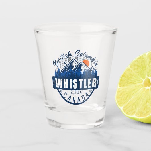 ウィスラーブリティッシュコロンビアカナダミニマリストスキー ショットグラス (正面)