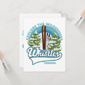 ウィスラー・カナダ、荒野を探索し、スキーのロゴ カード (正面/裏面インサイチュ)