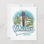 ウィスラー・カナダ、荒野を探索し、スキーのロゴ カード (裏面)